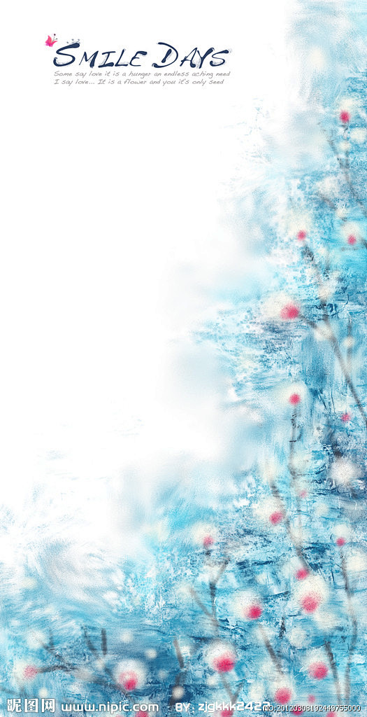 写意手绘花卉底纹