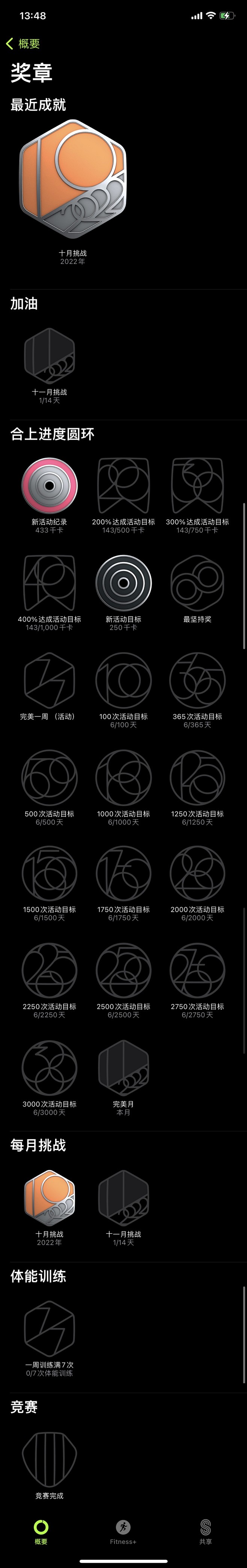 苹果系统 - 健身 - 我的徽章