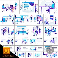 未来科技市场数据调研分析网页banner插画素材模板AI矢量 G1700-淘宝网