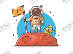 卡通航天宇航员宇宙手绘插画 【酷图网】宇航员,航天员,宇宙,飞行员,火箭,彗星,卫星,宇宙飞船,飞碟,外星,太空,星球,航天,卡通宇航员,卡通航天员