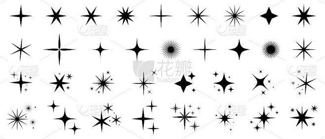 星图标。星点矢量图标的集合