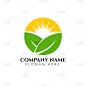 green sunrise icon symbol design template. Nature 