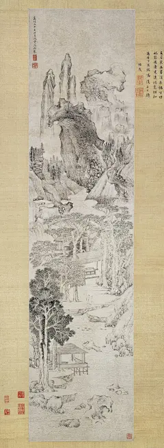 明文徵明五月江深图-苏州博物馆藏