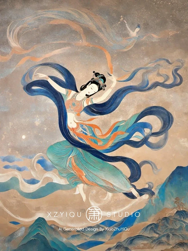 岩彩画x敦煌飞天壁画【上篇】-花瓣网