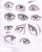 study of eyes by paddy852        #插画 #手绘 #素描#技法#手势#动作#五官#绘画#鼻子#嘴巴#耳朵#眼睛#手#脚#身体