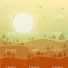 秋天背景   - 源文件下载【酷图网】秋天背景,梦幻,秋天壁纸,大自然,清新,植物,景色,自然季节,四季,秋季,插图,卡通,