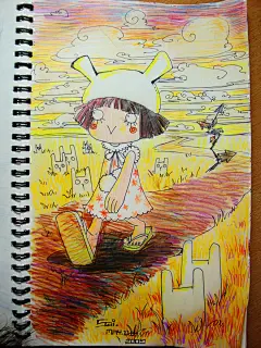 初夏  的插画 果然手绘比较爽