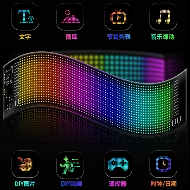智能车贴车载互动屏柔性led显示软屏滚动屏汽车后窗广告表情车贴-tmall.com天猫-花瓣网