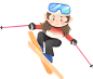 Q版写实人物身体-滑雪