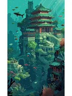 像素游戏地图：海底宫殿 - 小红书