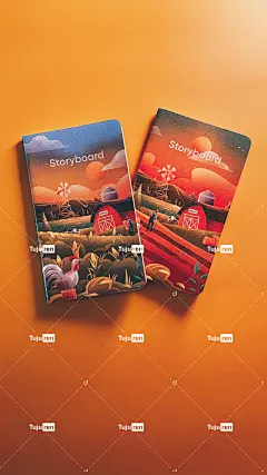 棕色木桌上的红色和蓝色卡片