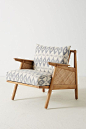 Slide View: 2: Washed Ikat Cane Chair