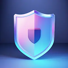 蓝色盾牌立体盾牌3d盾牌元素