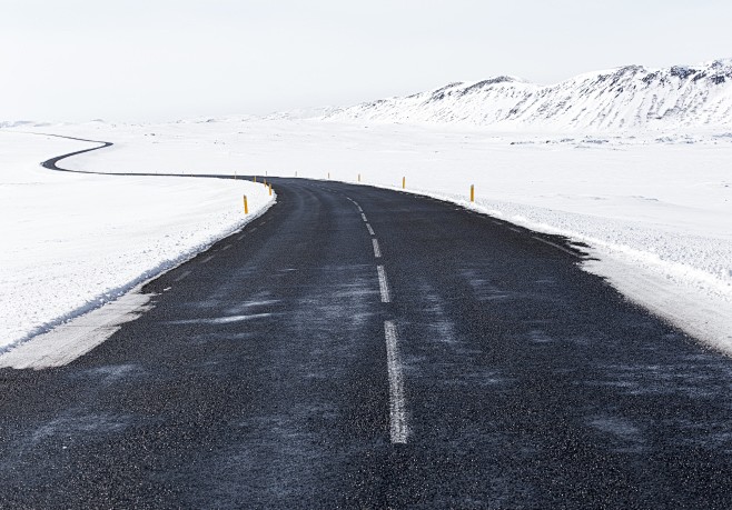 雪地 冬天 道路 马路 