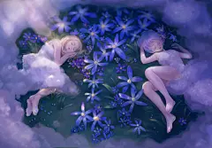 春寒♥冬眠-李若绮_萌,治愈,精灵,睡颜,女孩,春寒,《画匣子.花园》_涂鸦王国插画