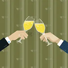 用葡萄酒举杯庆祝成功
