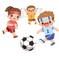 儿童开学季小学生踢足球课间活动卡通人物素材