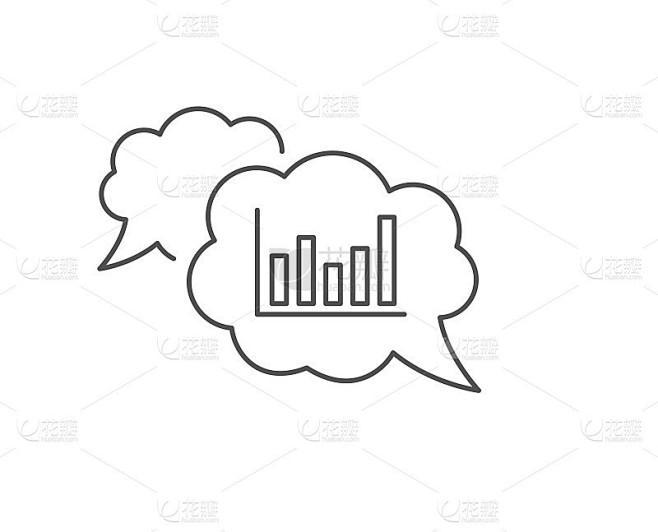 Column chart line icon financial graph vector