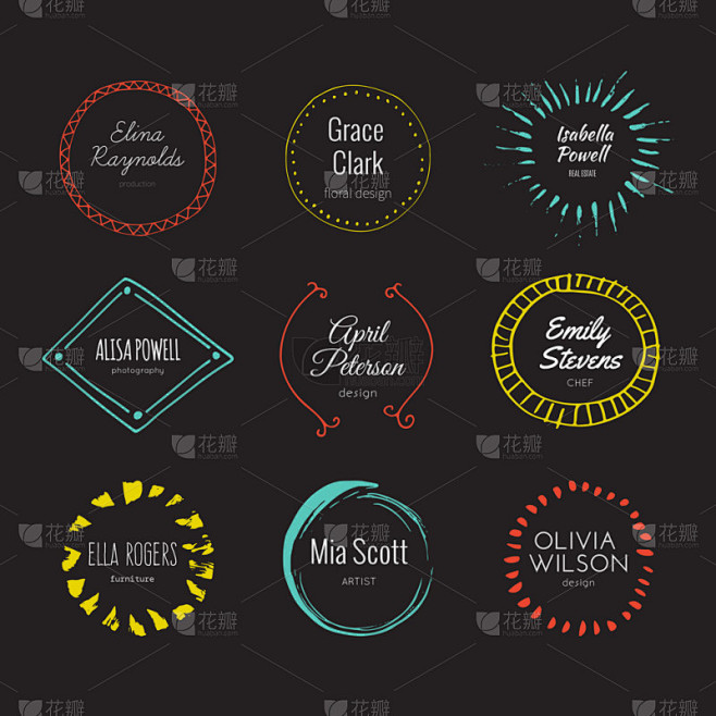 Hand drawn logo templates