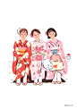 기모노를 입은 소녀들 : 도쿄 여행 중 아사쿠사에서 기모노 체험!