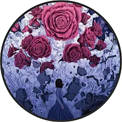 插画丨充满奇幻色彩的末日之都，蓝灰色的调子带着冰冷，却妄图种下玫瑰园 : 60万插画师共同关注→插画与品牌设计