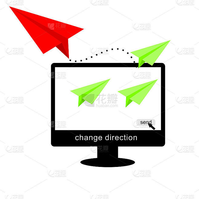 Change direction - business concept vector illustr