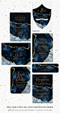 #Navy Blue & #GoldFoil #Marble #Watercolor #Agate in #Gold Faux Foil, or Rose Gold Faux foil colorways. On #Weddinginvitations , party #supplies , business cards, #stationery , planners, stickers, bridal party gifts, #favors , table decor, #signage an