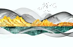 抽象画 【酷图网】山水抽象画,新中式抽象画,金箔抽象画,水墨抽象画,新中式装饰画,意境抽象画,现代抽象画,简约抽象画,金色抽象画
