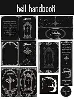 封口贴折页卡头卡背设计|哥特风十字架 - 小红书