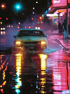 王家卫电影色彩 雨夜出租车｜提示词分享