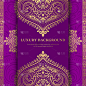 Purple and gold Indian background. Luxury pattern 