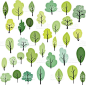 set of different trees royalty-free stock vector art
