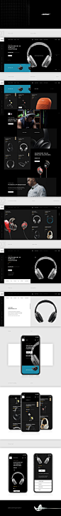 Bose concept redesign Sound. Headphones. Music. Speaker : Design concept of main screen for the online store Bose. E-commerce project. The key task was to show the best-selling products of headphones, speakers on the main screen, special offers for goods.