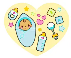 卡通婴儿  - 源文件下载【酷图网】卡通,婴儿,宝宝,奶瓶,奶嘴,爱心,星星