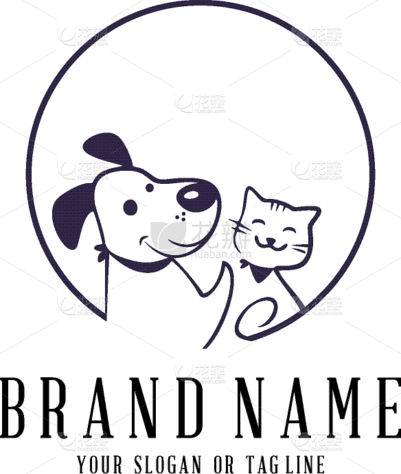 creative logo design dog and cat template