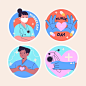 Naive nurses day stickers collection