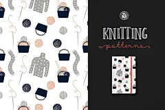 矢量插画针织纺织图案无缝背景素材 Knitting Patterns-设计元素-美工云(meigongyun.com)