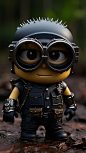 This may contain: a small toy with spikes on it's head and goggles around its eyes
