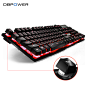 DBPOWER Russian/English Gaming Keyboard with Floating Keycaps 3 Color Backlight Teclado Gamer with Similar Mechanical Touch Feel