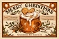 christmas greeting cards Christmas Illustrations christmas postcards Illustrated Cards retro christmas stationery design stationery maker