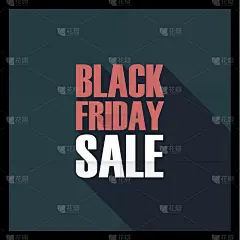 黑色星期五促销海报。创意排版与长影子。简单的