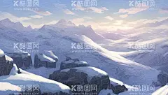 雪山  - 源文件下载【酷图网】雪山,雪,雪景,风景,壁纸,天空,蓝天,白云,雪地,下雪,雪花,山脉,高原,山峰,群山,AI