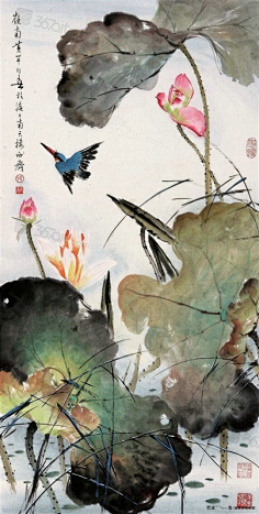 荷花-花瓣网|陪你做生活的设计师 | 国画大师张大千荷花作品