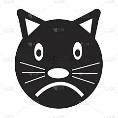 猫脸表情图标插画标志设计