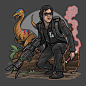 JURASSIC CLASSICS - by Benjamin Mackey : A series of digital illustrations inspired by 28 years of Jurassic Park toy history including Kenner, Mattel, and Hasbro and such dinosaurs as T-Rex, Velociraptor, Indominus Rex, and More!