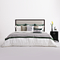 现代中式样板房酒店床上用品12件套家纺简约床品绿色床品定制-淘宝网