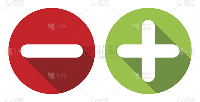减号和加号图标，圆形按钮设置。