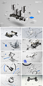 工业科技芯片机械臂无人机汽车零件创意元素海报模板PSD素材设计
