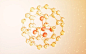 金色球形分子结构3D渲染图片下载