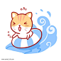 夏日可爱清新游泳的猫咪